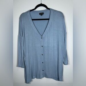 J. Jill Wearever Collection Light Blue VNeck Cardigan Sweater. Lightweight. XL